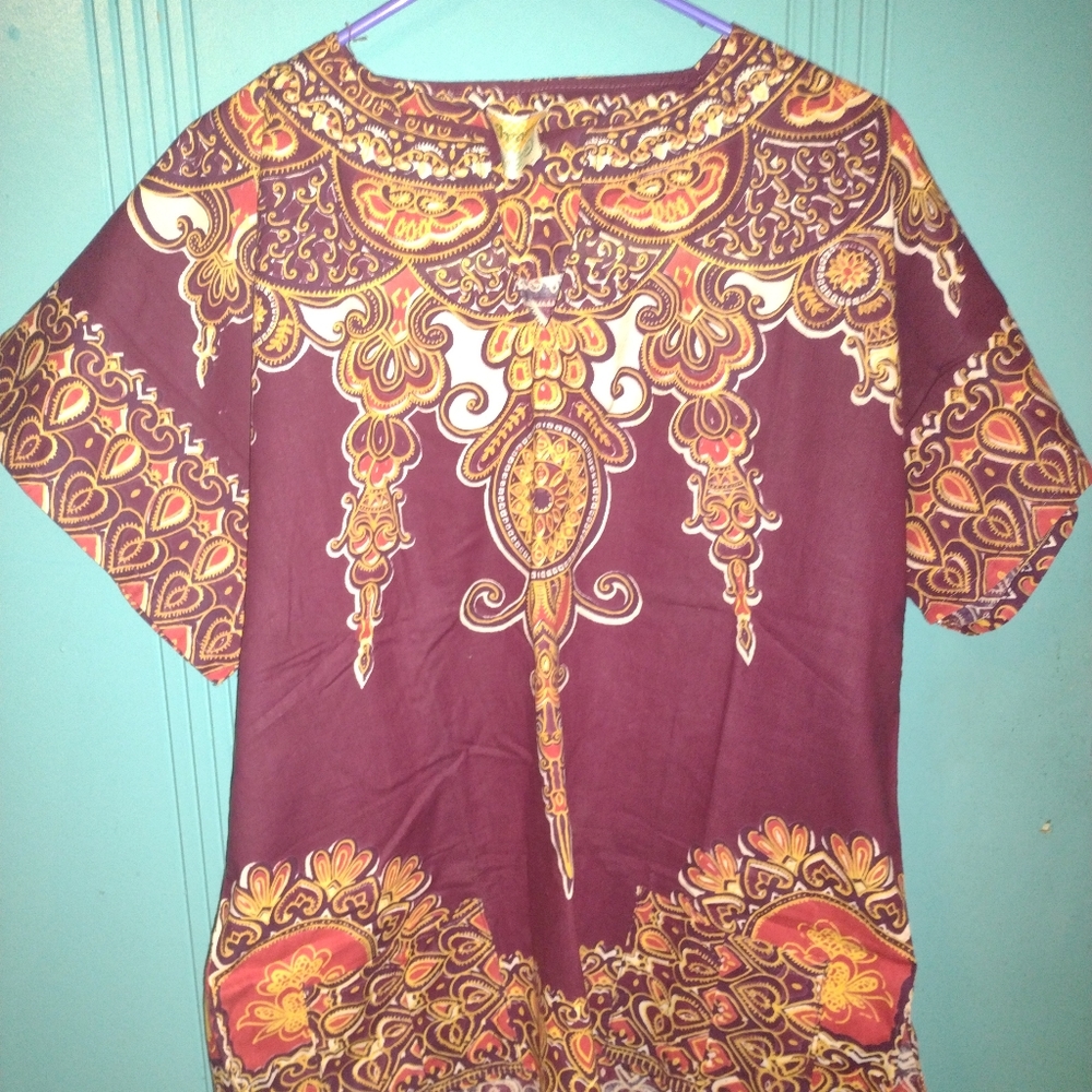 VINTAGE HIPPIE SHIRT XL WOODSTOCK RETRO MOD STYLE NEVER WORN